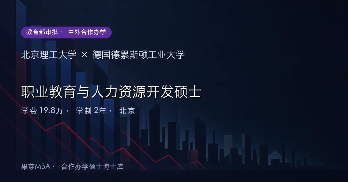 北京理工大学×德国德累斯顿工业大学 职业教育与人力资源开发硕士项目头图