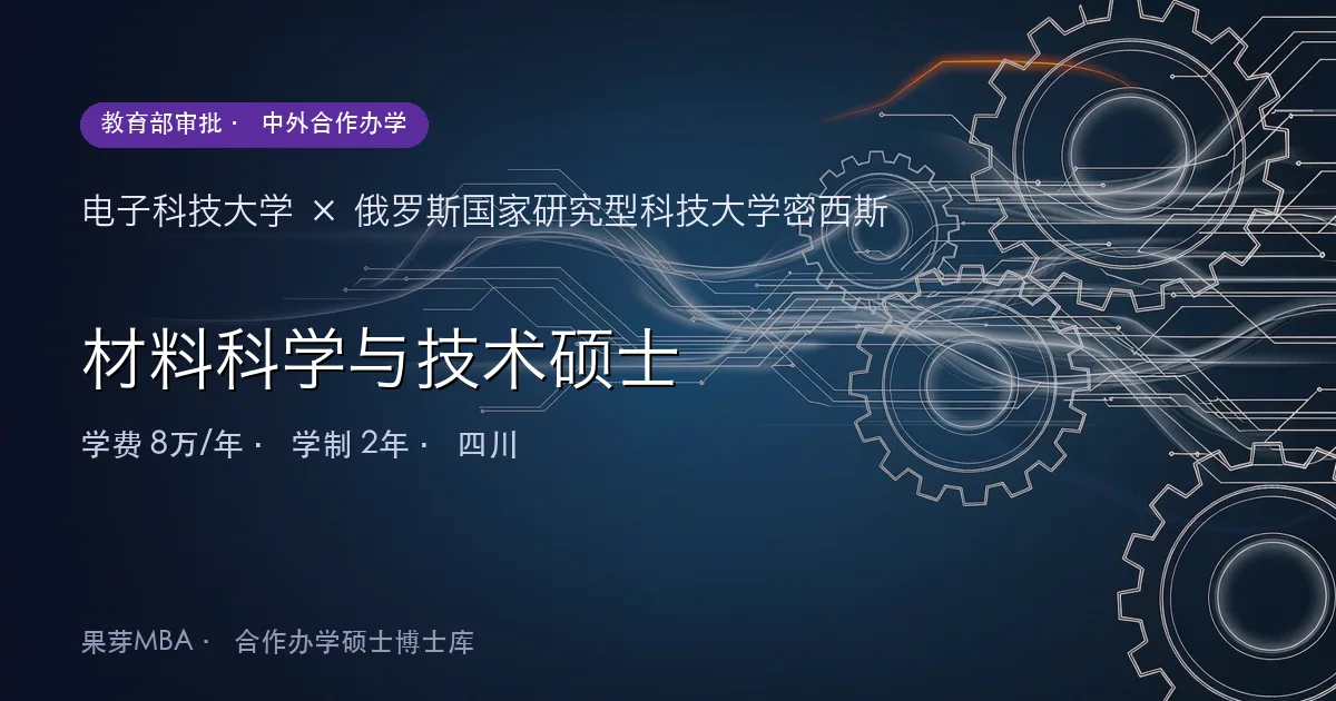 电子科技大学×俄罗斯国家研究型科技大学密西斯 材料科学与技术硕士项目头图