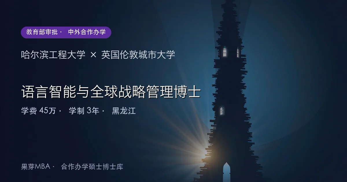 哈尔滨工程大学×英国伦敦城市大学 语言智能与全球战略管理博士项目头图
