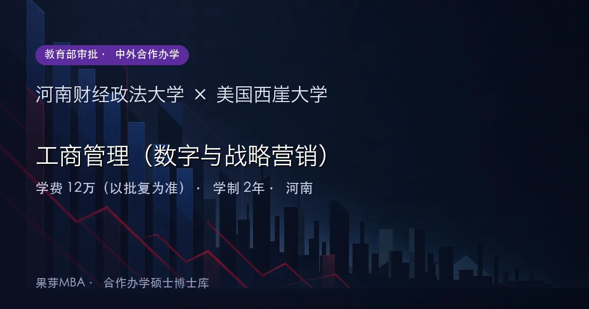 河南财经政法大学×美国西崖大学 工商管理（数字与战略营销）项目头图