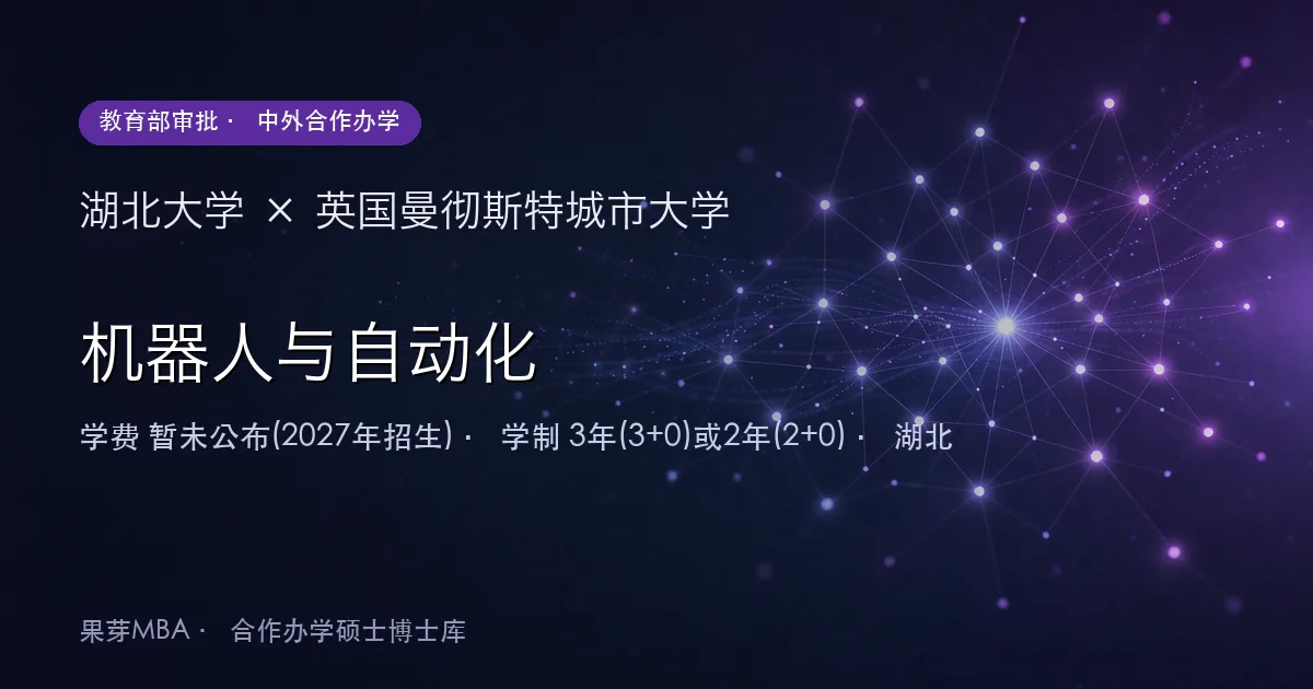 湖北大学×英国曼彻斯特城市大学 机器人与自动化项目头图