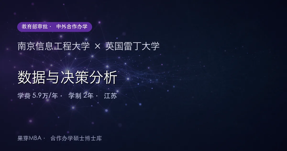 南京信息工程大学×英国雷丁大学 数据与决策分析项目头图