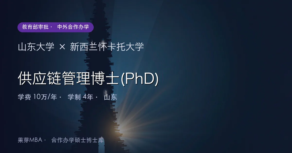 山东大学×新西兰怀卡托大学 供应链管理博士(PhD)项目头图