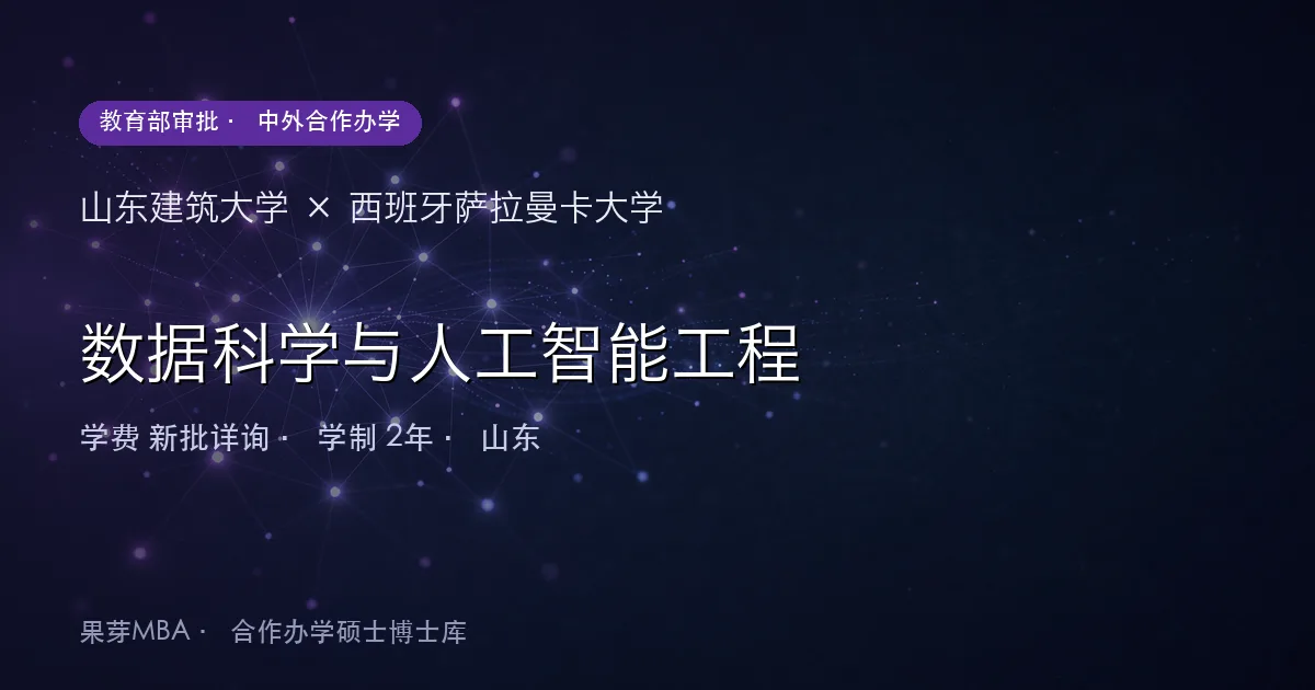 山东建筑大学×西班牙萨拉曼卡大学 数据科学与人工智能工程项目头图