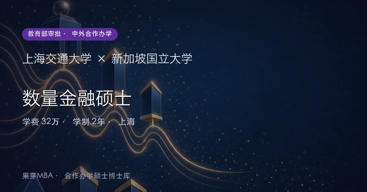上海交通大学×新加坡国立大学 数量金融硕士项目头图