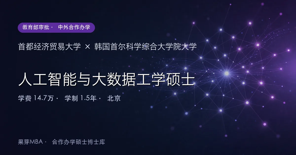 首都经济贸易大学×韩国首尔科学综合大学院大学 人工智能与大数据工学硕士项目头图
