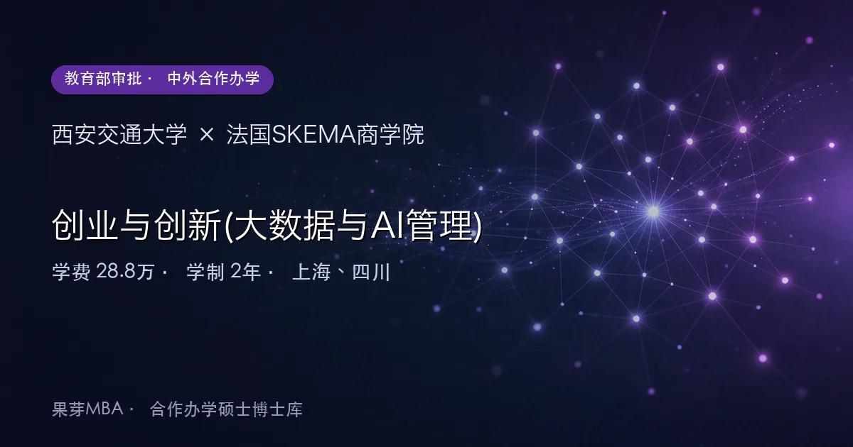西安交通大学×法国SKEMA商学院 创业与创新(大数据与AI管理)项目头图