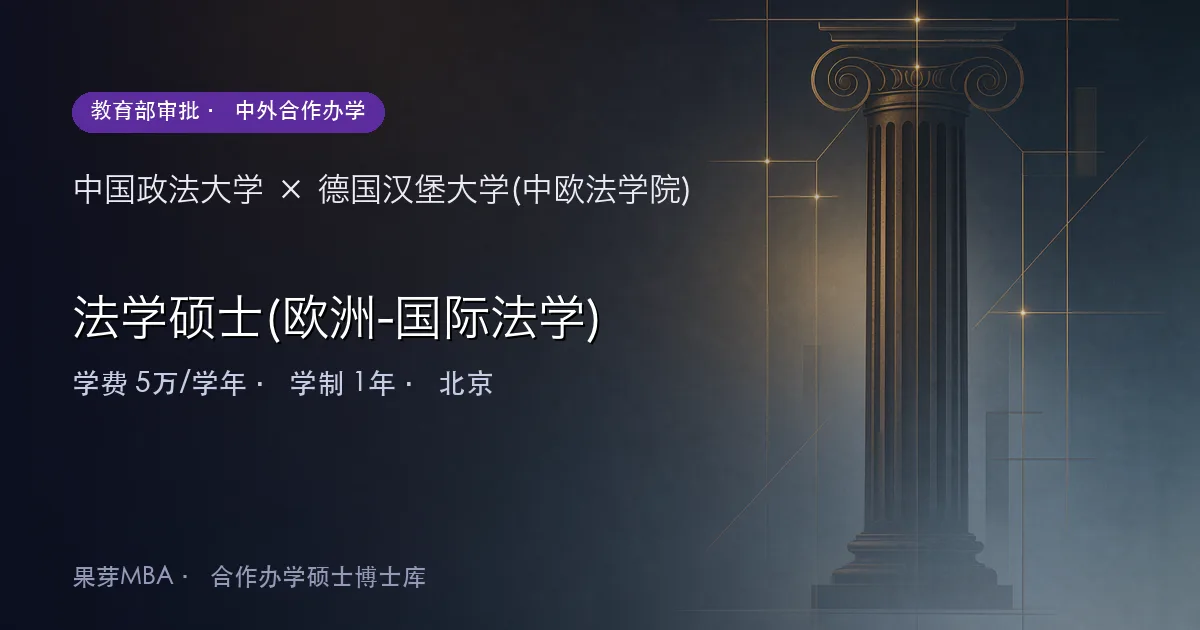 中国政法大学×德国汉堡大学(中欧法学院) 法学硕士(欧洲-国际法学)项目头图