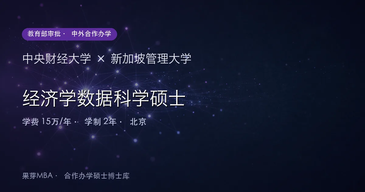 中央财经大学×新加坡管理大学 经济学数据科学硕士项目头图